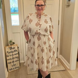 BTFBM Summer Short Sleeve Tiered Ruffle Boho Dress