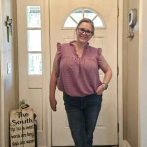 AlvaQ Women’s Flowy Sleeveless Purple Blouse