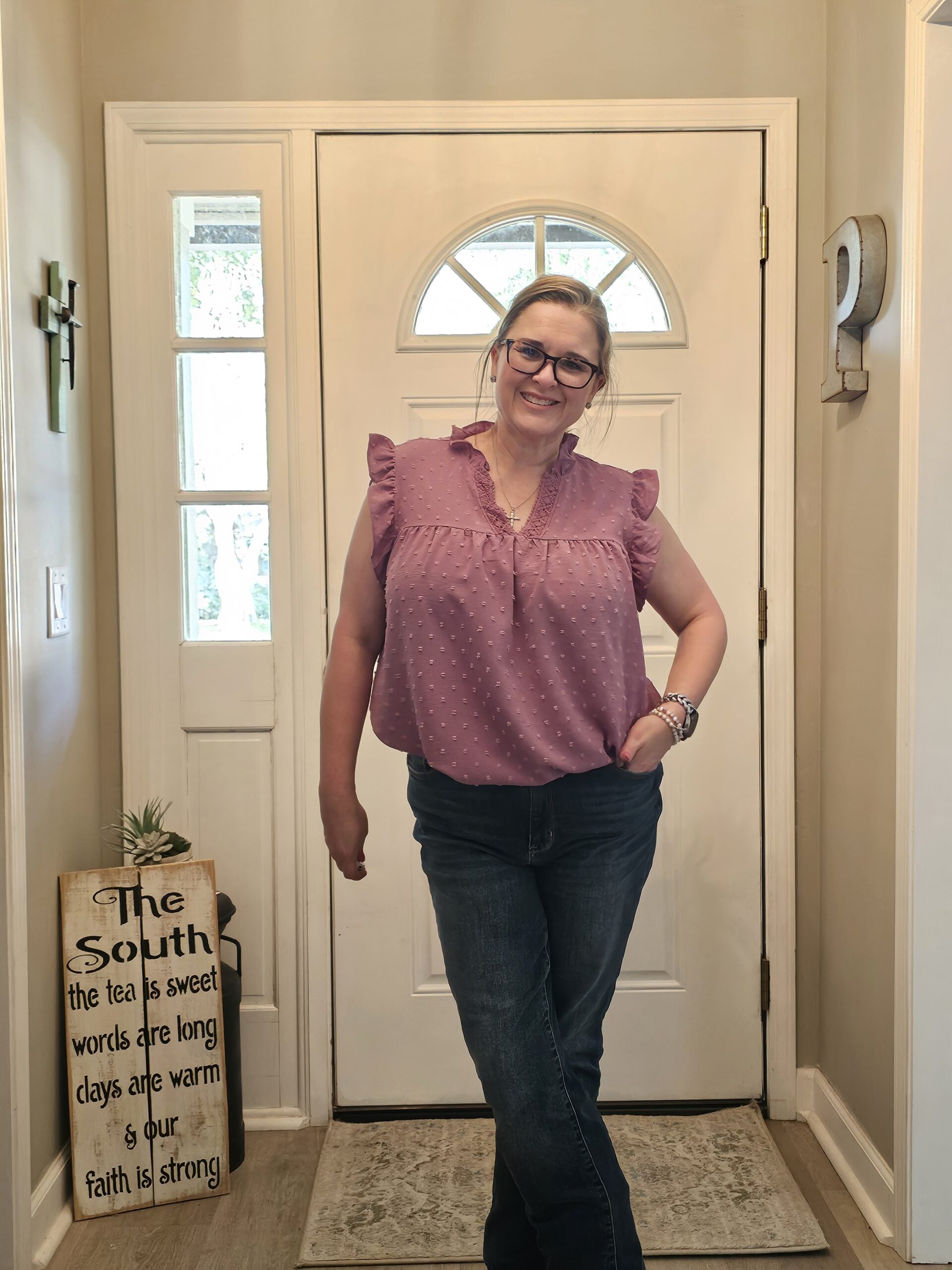 alvaq women's flowy sleeveless purple blouse